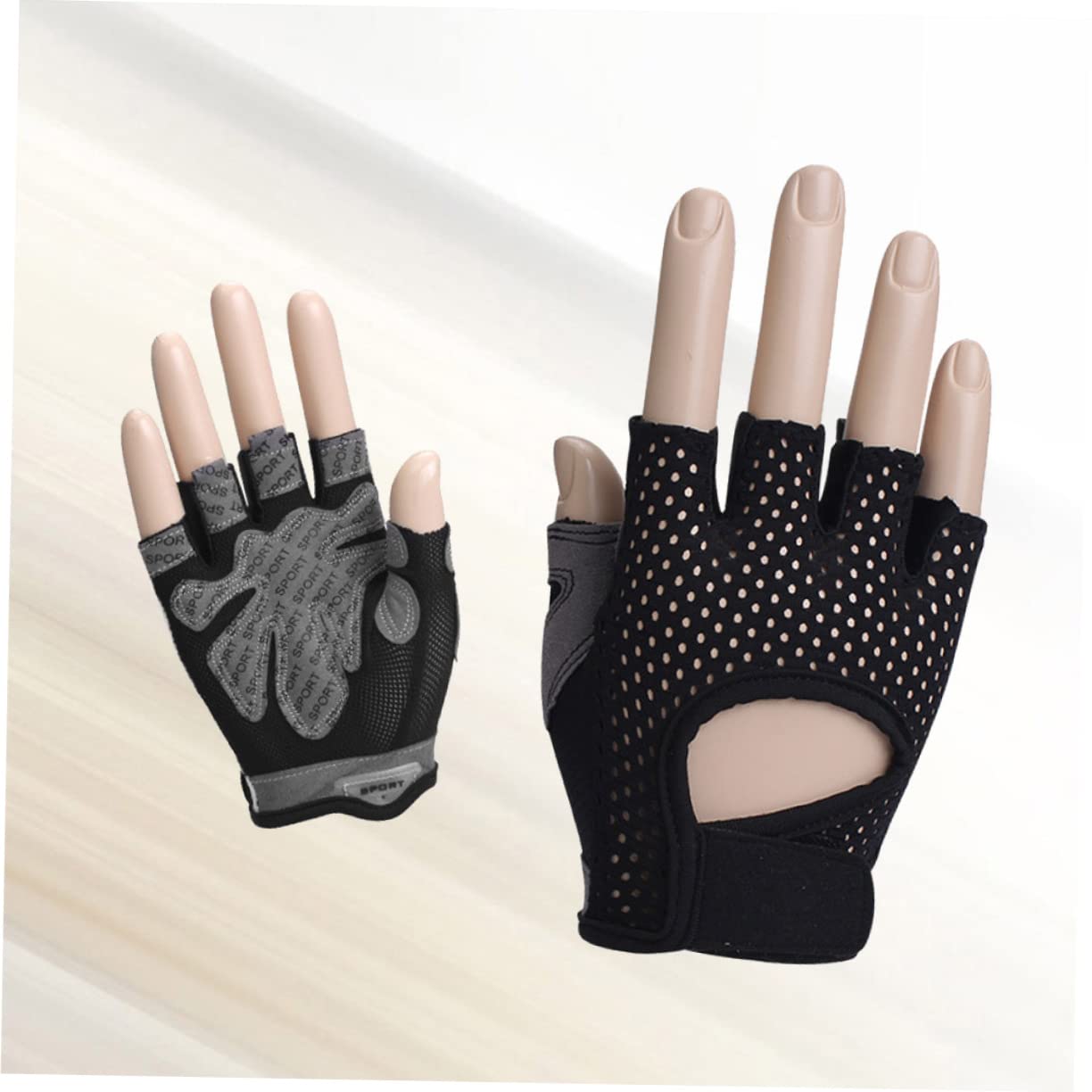 Kisangel 3piezas Guantes De Entrenamiento para Mujeres Guantes De Fitness Dedos Cortos Diseño Antideslizante y Transpirable Protección para Levantamiento De Pesas y Ejercicio Negro Talla