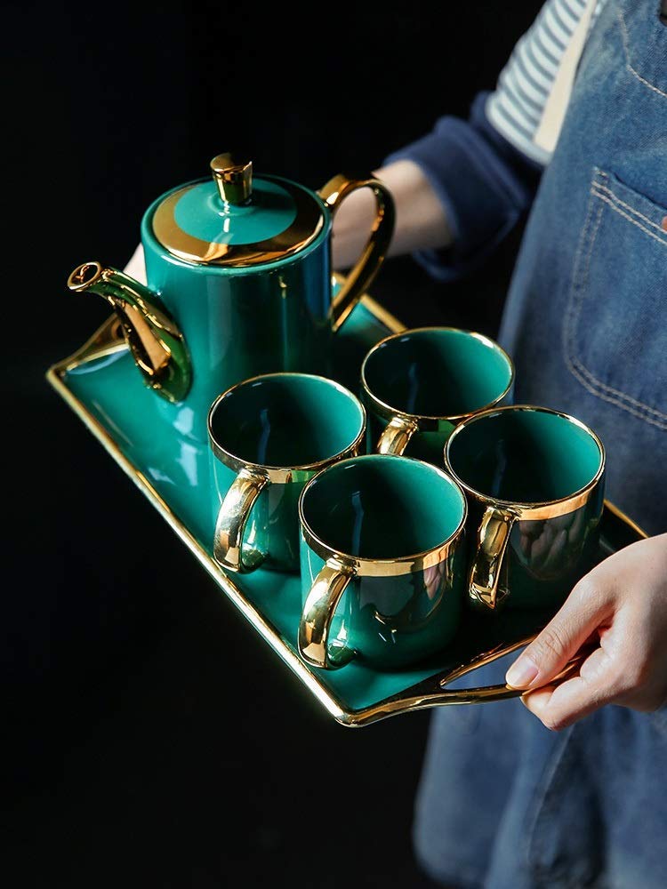 Zestaw filiżanek do espresso, kubki do kawy, herbata ceramiczna Nordic Phnom Penh zielona taca na filiżanki naczynie na wodę dekoracja barowa artykuły