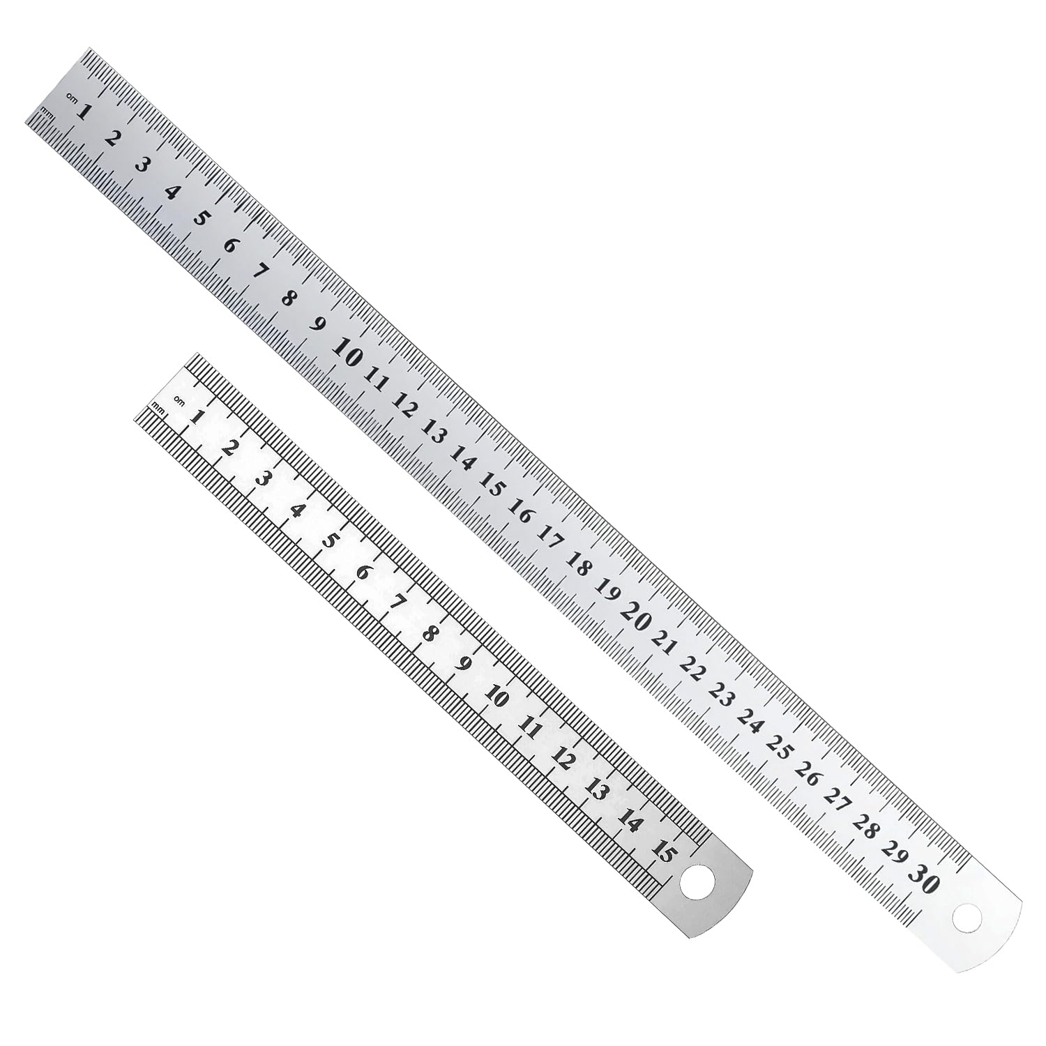 Stainless Steel Ruler Set Metal Ruler 30CM Steel Rule Heavy Duty Metal Rulers for Cutting Straight Edge for Architects Artists Designers Classroom Office Measuring 15CM