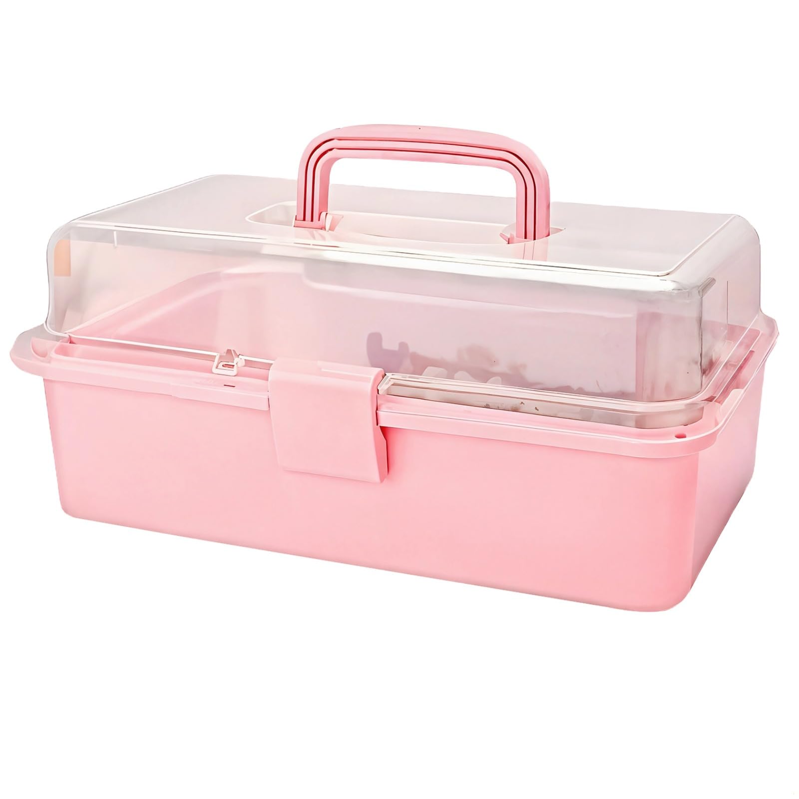 3-stöckiger Haar-Accessoire-Organizer, tragbare Aufbewahrungsbox mit Griff und sicherem Schloss, inklusive benutzerdefinierten Aufklebern