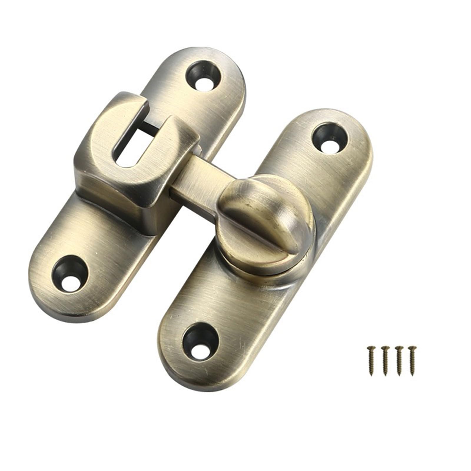 Degree Flip Barn Door Lock 90 Degree Door Lock Sliding Barn Hardware Security Door Latch Zinc Alloy Doors Lock Latch for 90 and 180 for Pet,Bathroom (Blue Bronze)