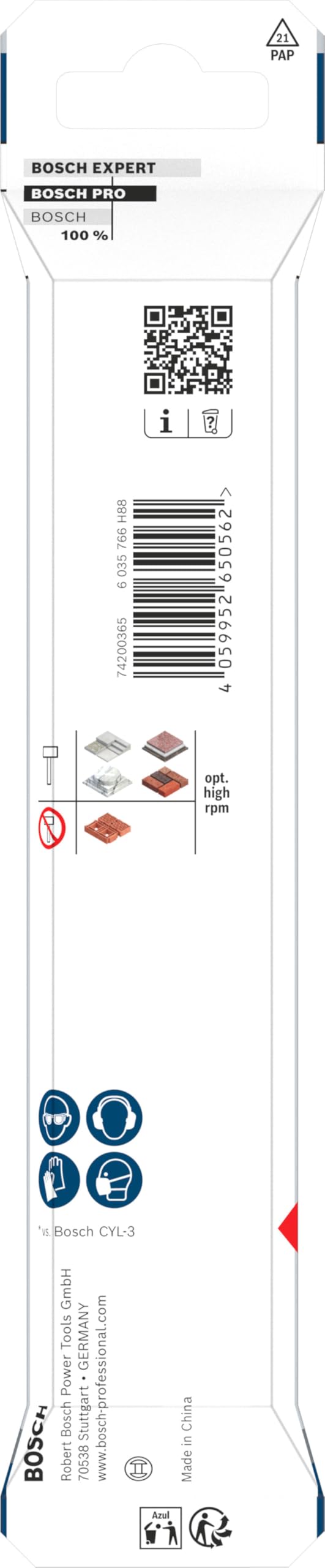 Bosch 1 broca PRO HEX-5 (para piedra dura, hormigón, diámetro de 16,00 mm, taladro eléctrico, destornillador)