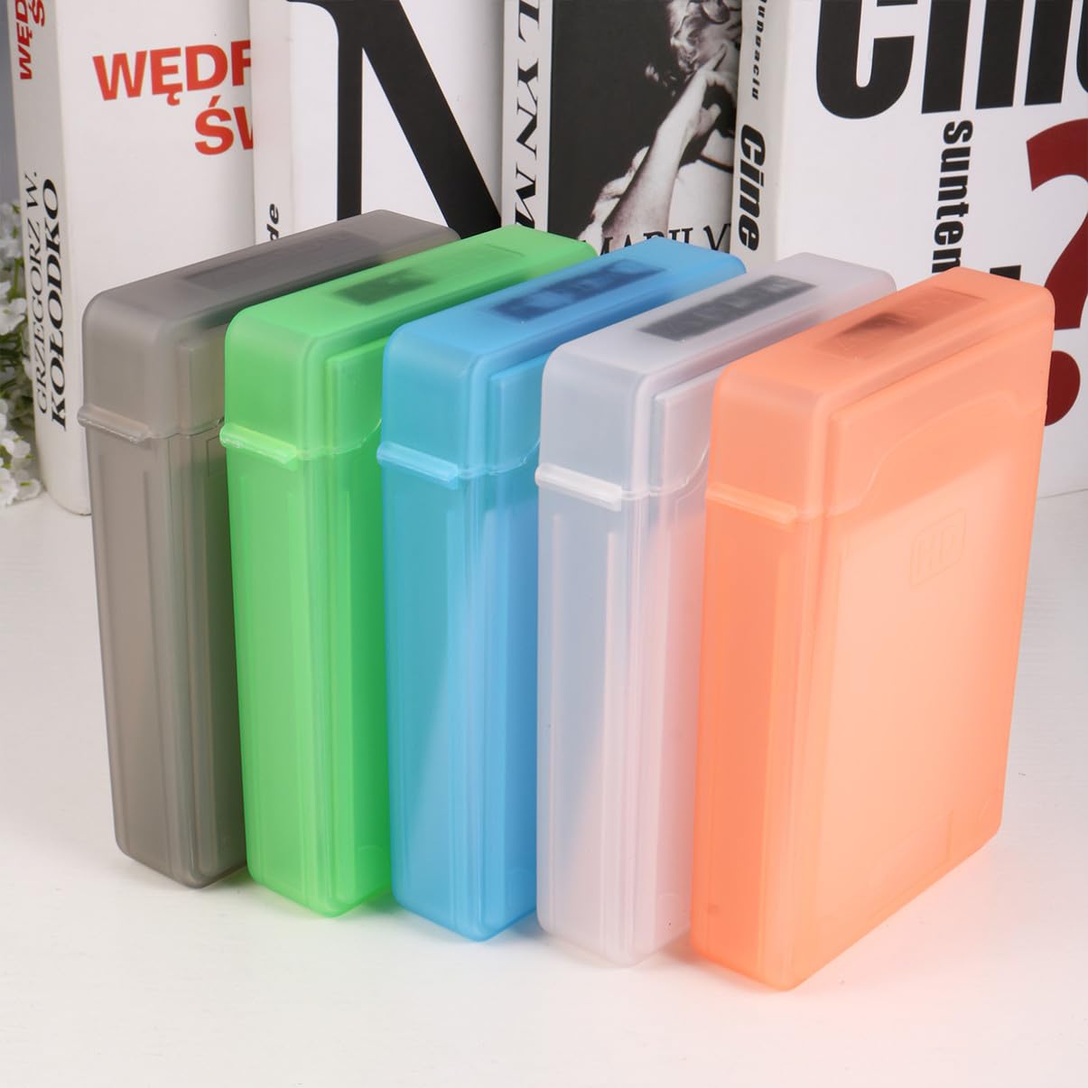 SHINEOFI 5stücke Schutzhüllen für Festplatten aus Kunststoff Festplattenschutz Organizer für Digitales Zubehör Aufbewahrungsbox Zufällige Farbe
