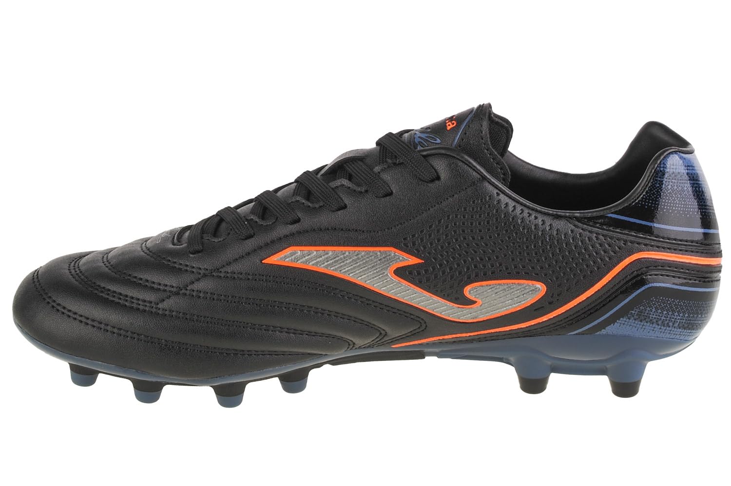 Joma - Firm Ground Soccer Cleats, 7 Lightweight and Durable Upper, Exo Counter Heel Support, Durable Sole with Cleats for Optimal Traction - Classic Design - Aguila Black Blue