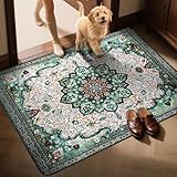 Hompet Reusable Pee Pads for Dogs, Non-Slip Washable Potty Pads for Floor 48x72 Inch Green 2Pack