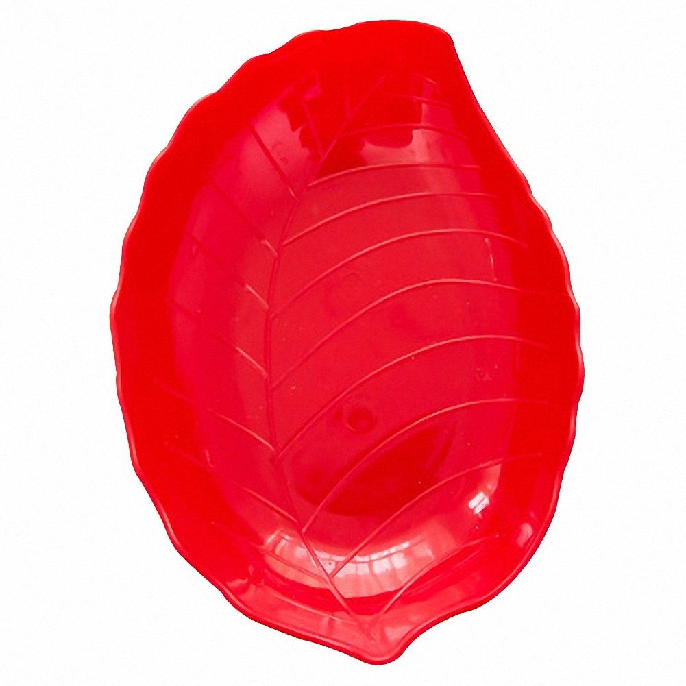 OMEM Reptile Food Bowl Leaf shape Water Dish,Feeding Dish,Tortoise Bowl (Red)