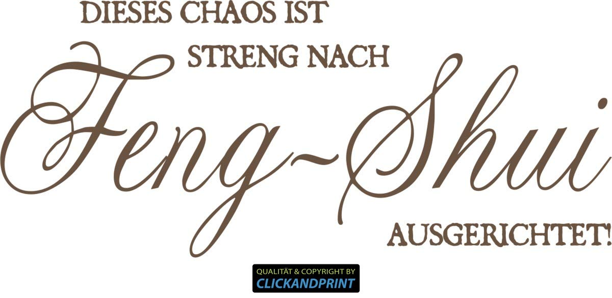 Aufkleber » Dieses Chaos ist streng nach Feng-Shui ausgerichtet, 240x101,4cm, Bronze Antik Metallic • Dekoaufkleber/Autoaufkleber/Sticker/Decal/Vinyl