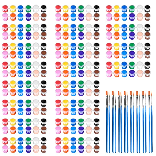 280 Pcs Washable Paint Set For Kids Arts And Crafts, 20 Gouache Watercolor Paint Sets Of 12 Colors For Party Classroom Painting Supplies, 20 Pairs Flat And Pointed Brushes… #TOP24