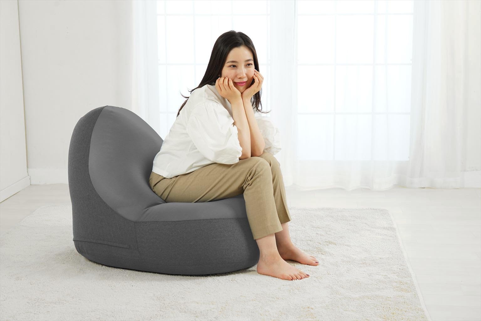 Amazon.co.jp: Out Style ビーズクッション しずく型 背もたれ 日本製