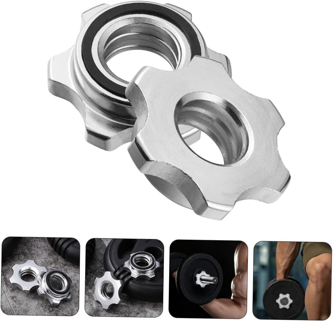 4Pcs Slip Nuts for Barbell Dumbbell Weightlifting Locking Collars for Secure Exercise Compatible with Various Equipment