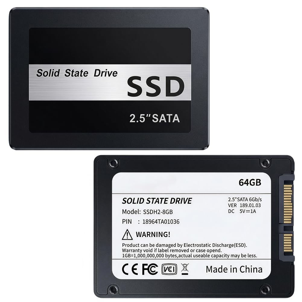 64GB Internal Solid State Drive SSD, SATA III 4Gb/s, 2.5 Inch – Up to 560MB/s Read, Upgrade for Laptop & Desktop PC (Perfect for Creators, IT Pros, Everyday Users)
