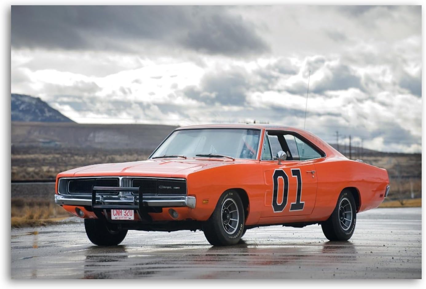 Cars Dodge Charger General Lee Poster Decorative Painting Canvas Wall Art Living Room Posters Bedroom Painting 16x24inch(40x60cm)