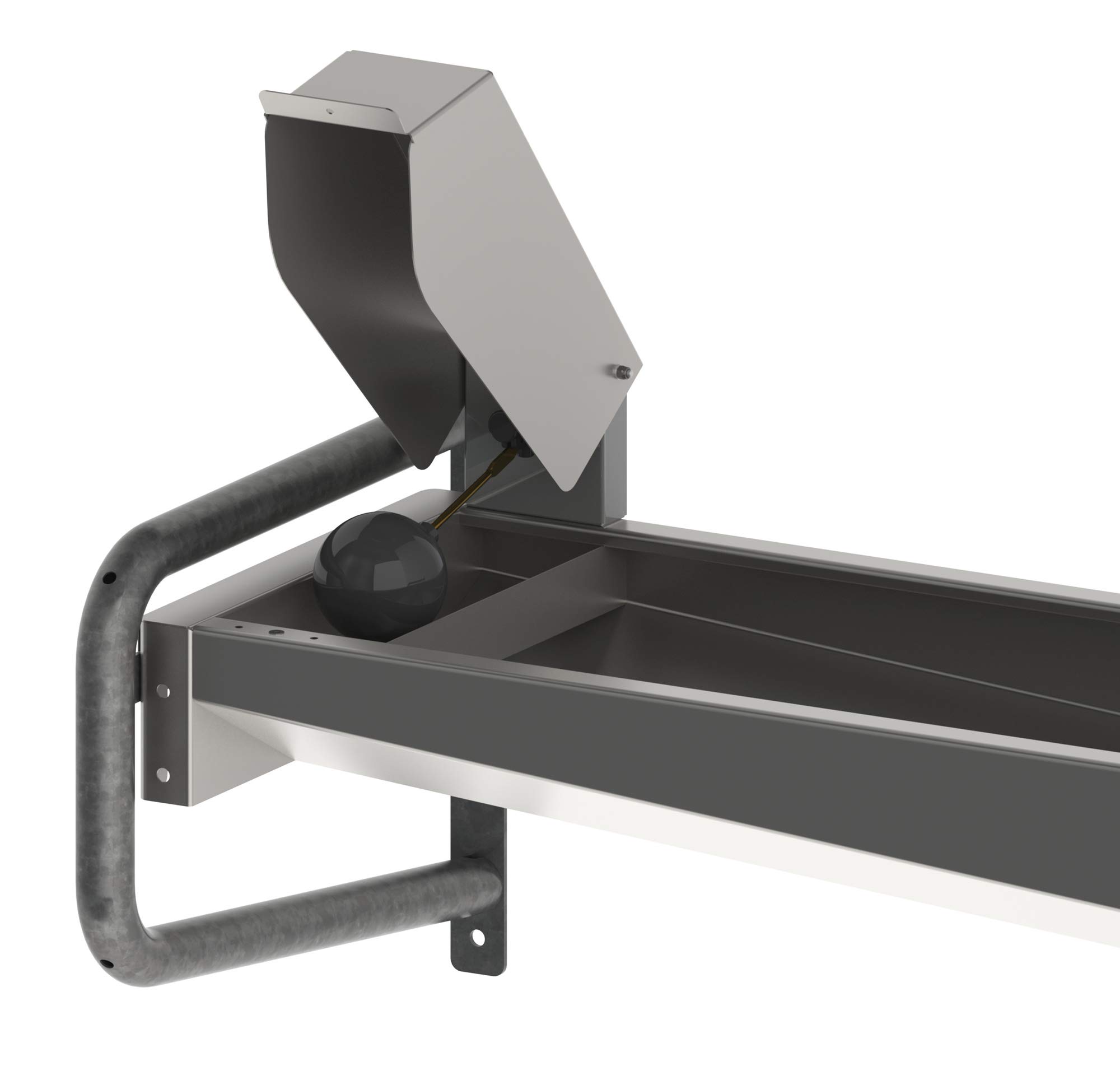 Kerbl de acero inoxidable trog Bebedero para 120 cm con consola de pared