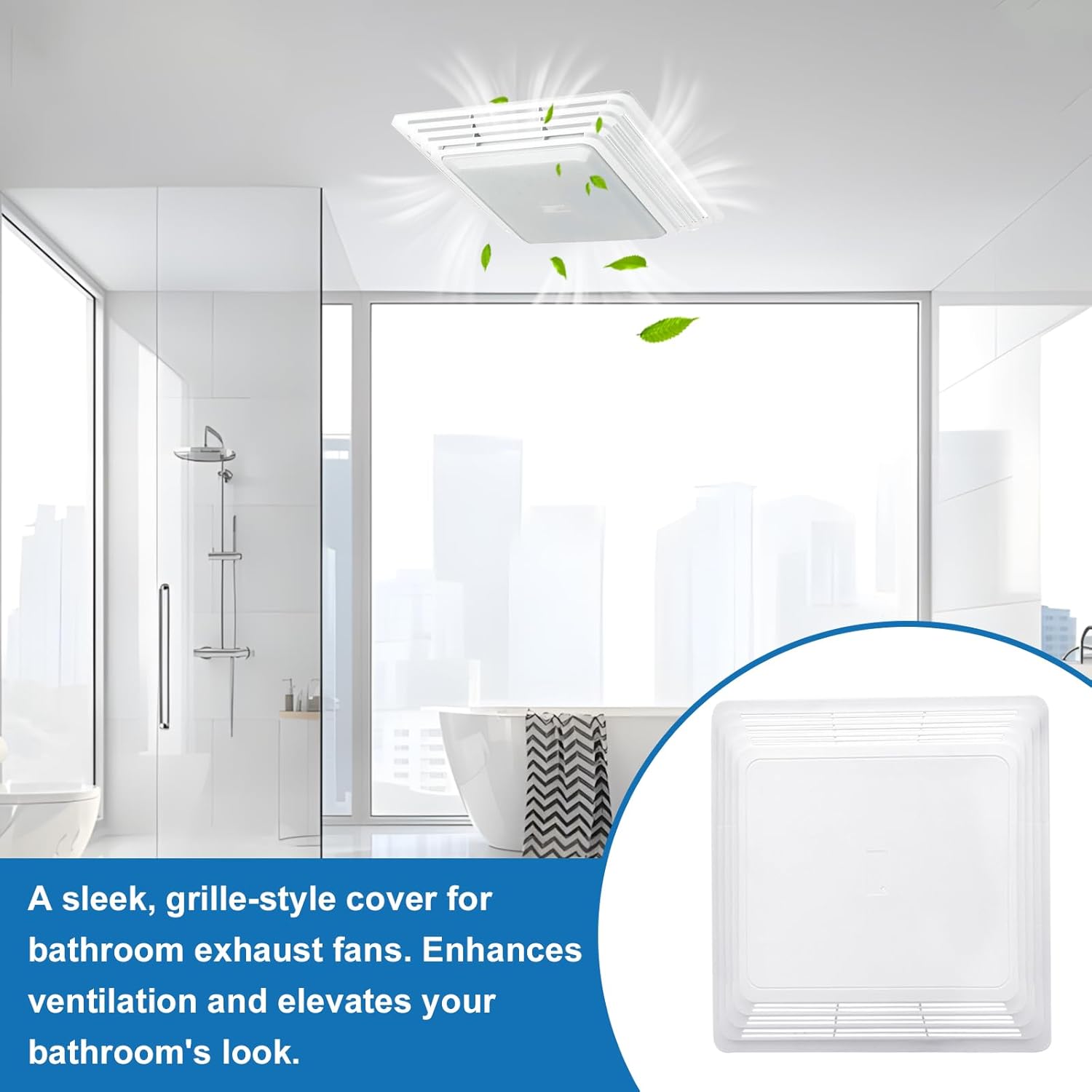 folosem S97013576 White Classic Bathroom Vent Cover Grille, Water Resistant, 11 1/8" X 10 5/8", Exhaust Fan, Indoor Use -2 Pcs