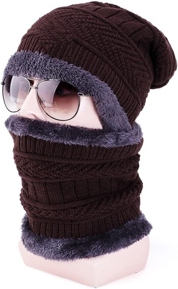 Winter Fashion Two-Piece Windproof Cold Earmuffs Men and Women Plus Velvet Thick Warm Hat (Color : D Size : One Size) (C One Size)