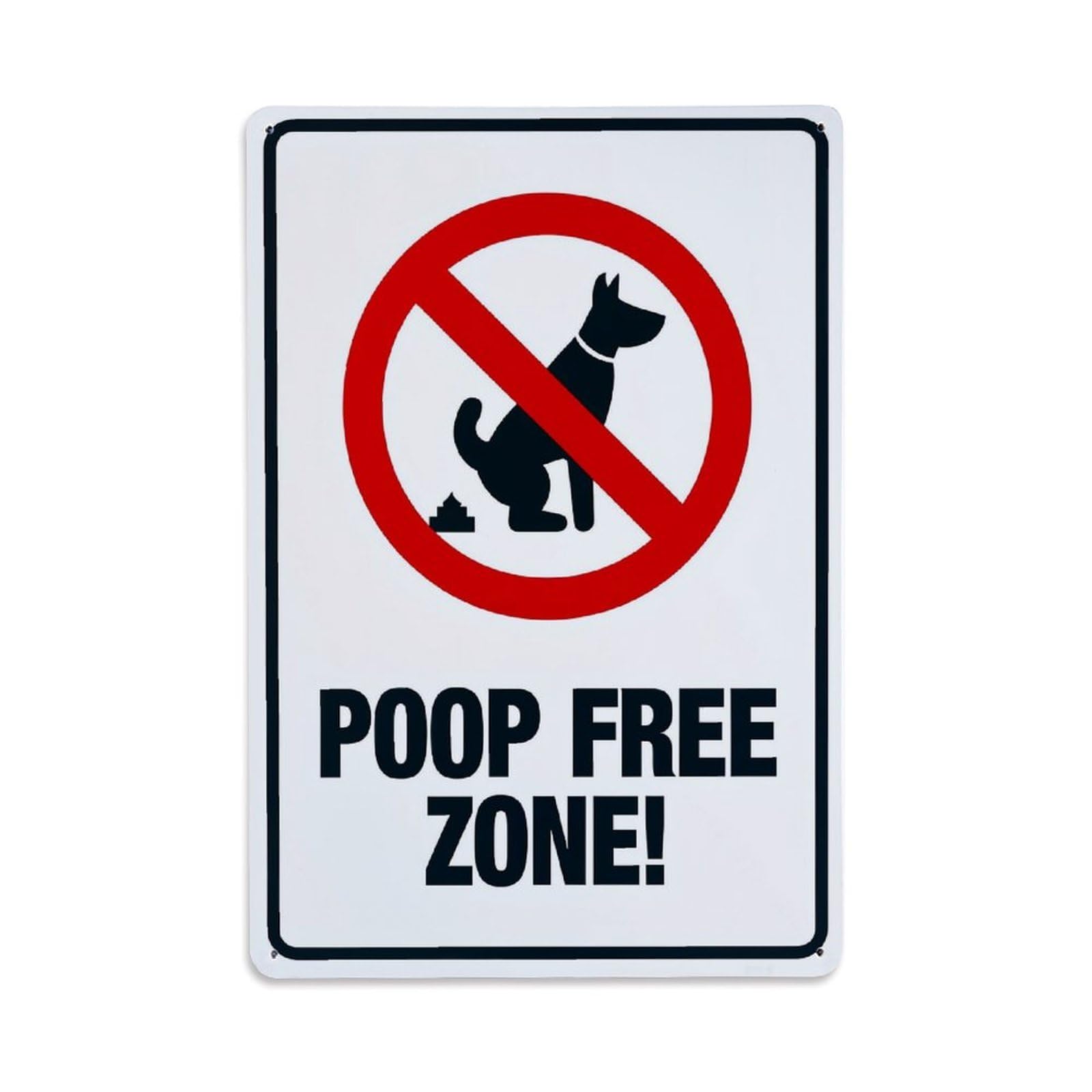 Jdfenggu Vintage No Dog Poop Allowed Zone Retro Metal Tin Sign, Decor Art Poster For Bar, Home, Man Cave, Kitchen, Laundry Room Gift 8X12inch