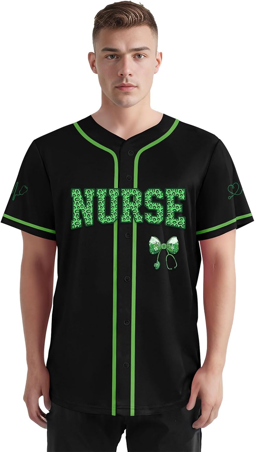 Custom Nurse Week Baseball Jersey, Breathable RN Shirt for Nursing Graduation Appreciation Healthcare Celebration
