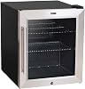 Baridi Mini Tabletop Beer & Drinks Fridge with Lock & Key, Metal Shelves & LED Light 50L, Stainless Steel - DH75 [Energy Class E]