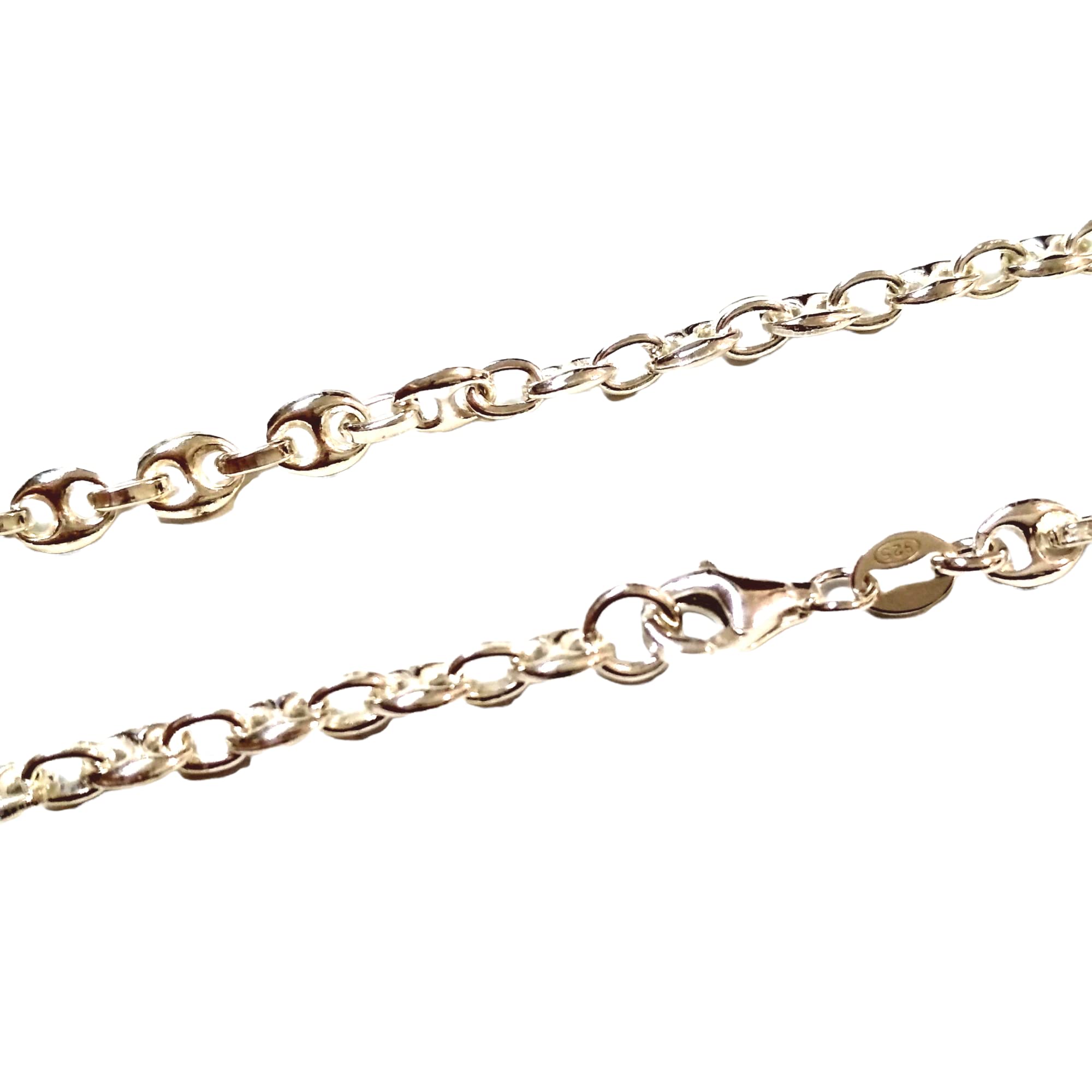 Handmade4x5mm Mariner/Anchor 925 Sterling Silver Chain Necklace, Belly Chain, Long Necklace 14" 15" 16" 16.5" 18" 20" 22" 24" 27.5" 30" 33" 36" 40" Handmade to your size. BalliSilver. (36" 92cm)