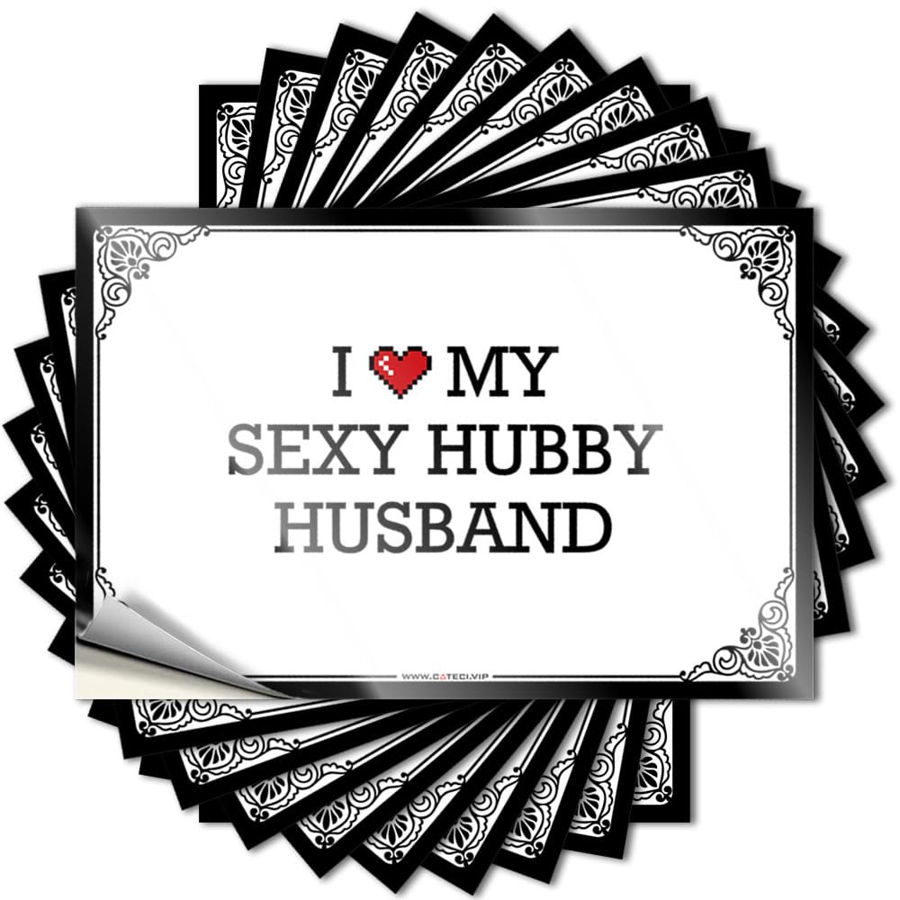 I Love My Sexy Hubby Husband Decal Sports | Big Bumper Removable Decal Pack(12X18CM)