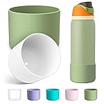 Alwenid 2PCS Silicone Water Bottle Boot for Owala 32 Oz, Anti-Slip Protective Sleeve Bottom Bumper Protector for FreeSip, Twist, and Flip Stainless Steel Water Bottles (Mint+Clear)