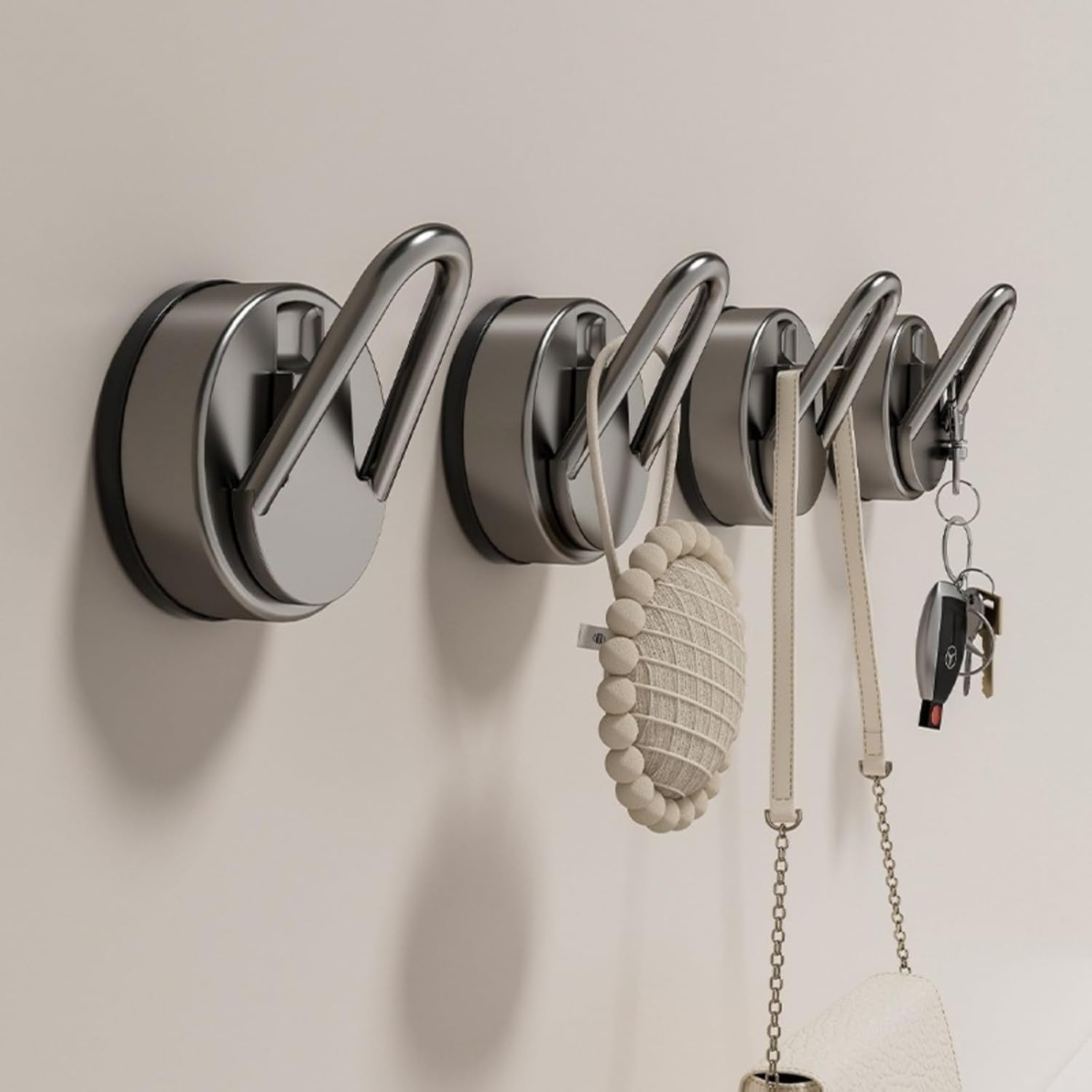 Utility Hook Removable Suction Cup Hooks Gun Gray Strong Adhesive Wall Hooks Bathroom Kitchen Shower Heavy Duty Waterproof Design Gray 1Pcs