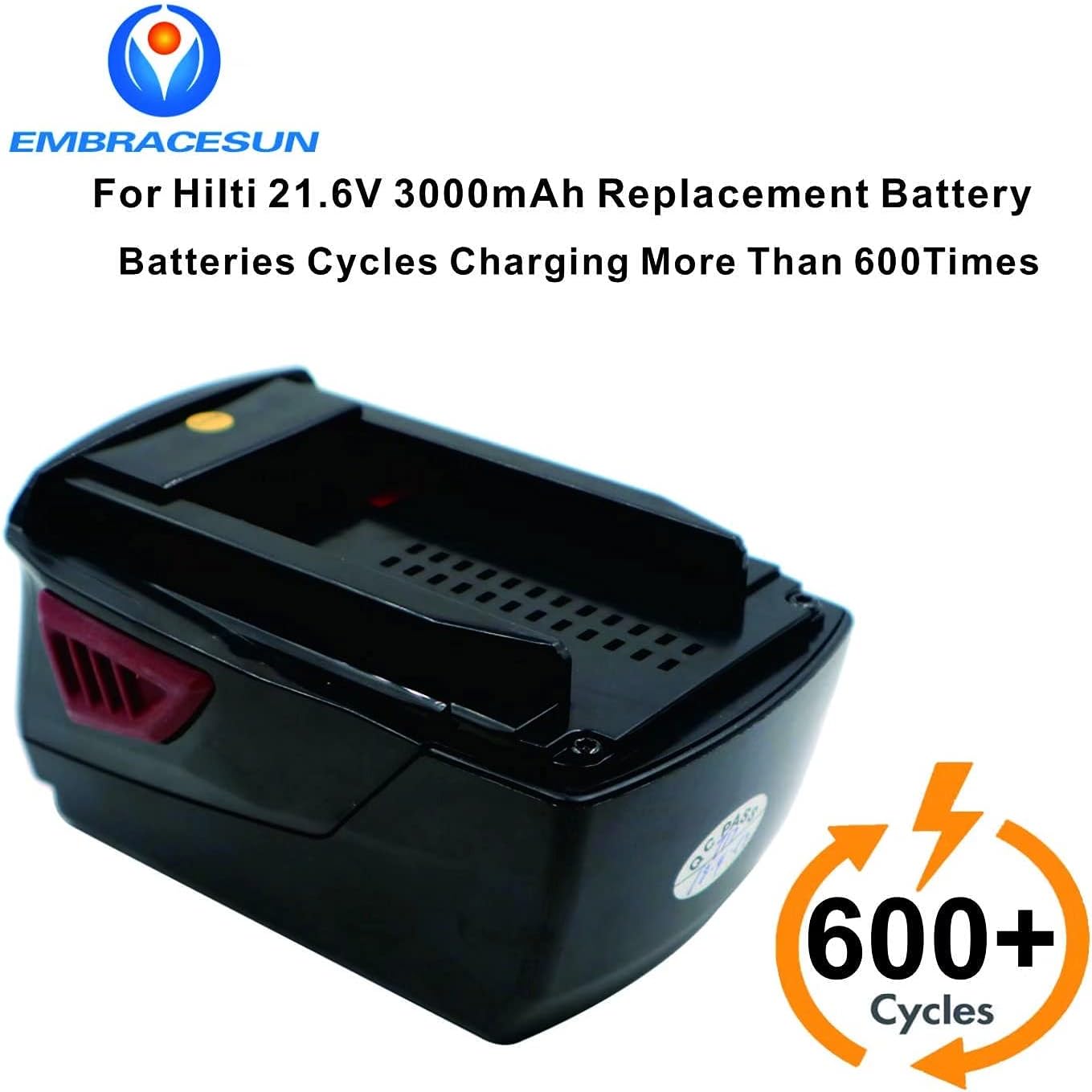 3000mAH Portable Battery Case Hil21.6A Lithium ion Battery 21.6V Replacement for Hilt 21.6V Battery B18/2.6 B22/2.6