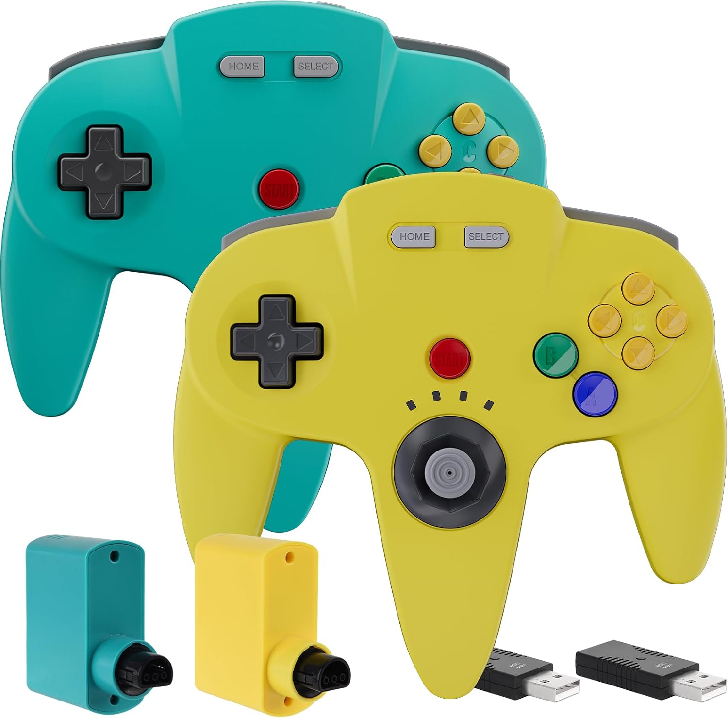 SAFFUN Paquete de 2 controladores inalámbricos N64 - Captura de jugabilidad, interfaz y rendimiento visual