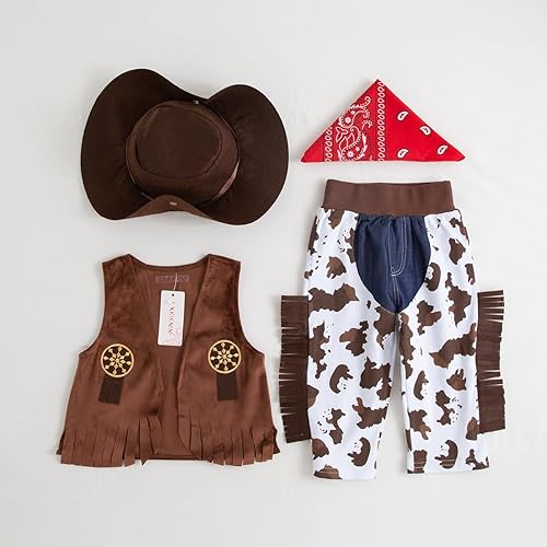 Miniatura 18 de LXKIKMM May's Baby Western Cowboy - Conjunto de disfraz para niños, disfraz de cosplay