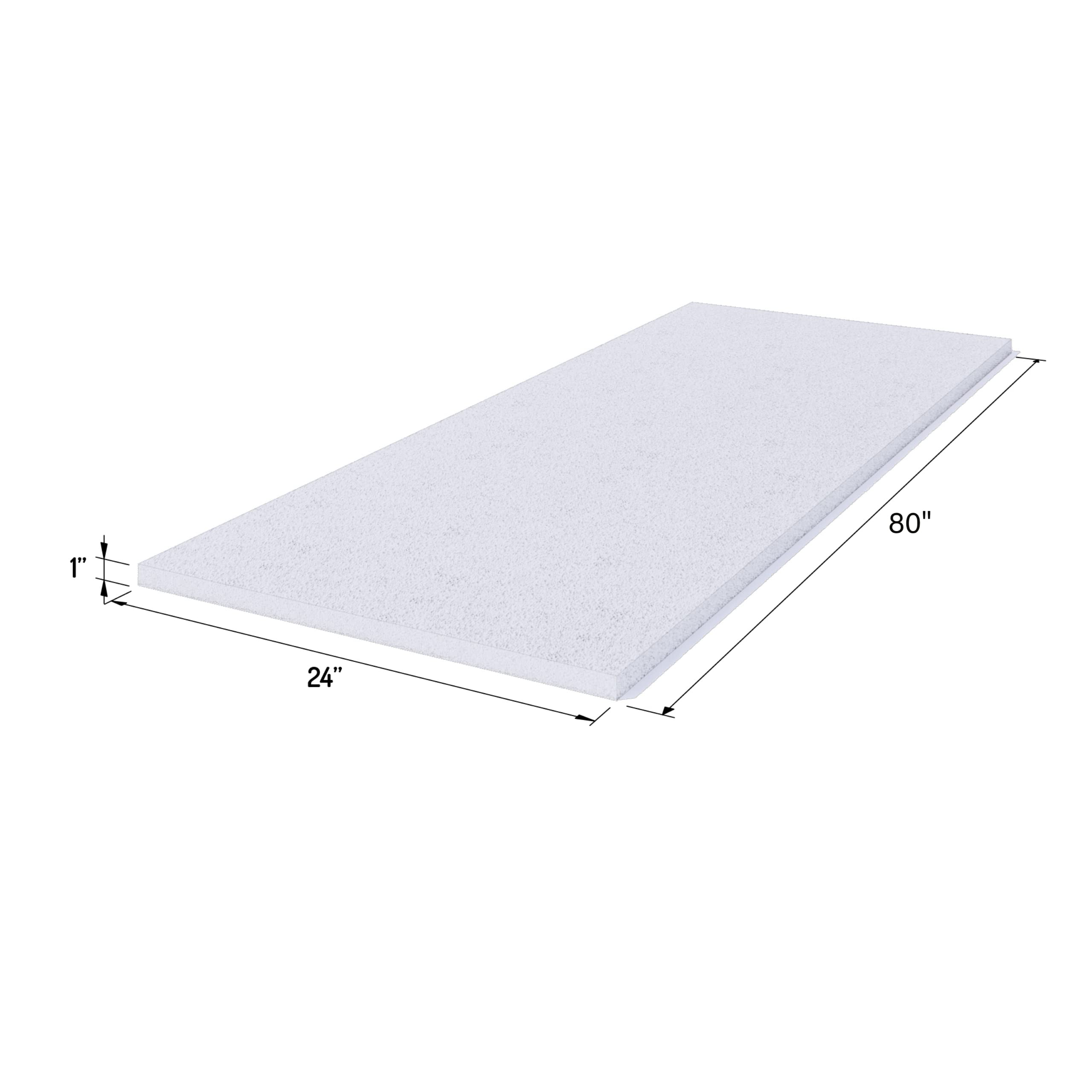 Foamy Foam High Density 1 inch Thick, 24 inch Wide, 80 inch Long Upholstery Foam, Cushion Replacement