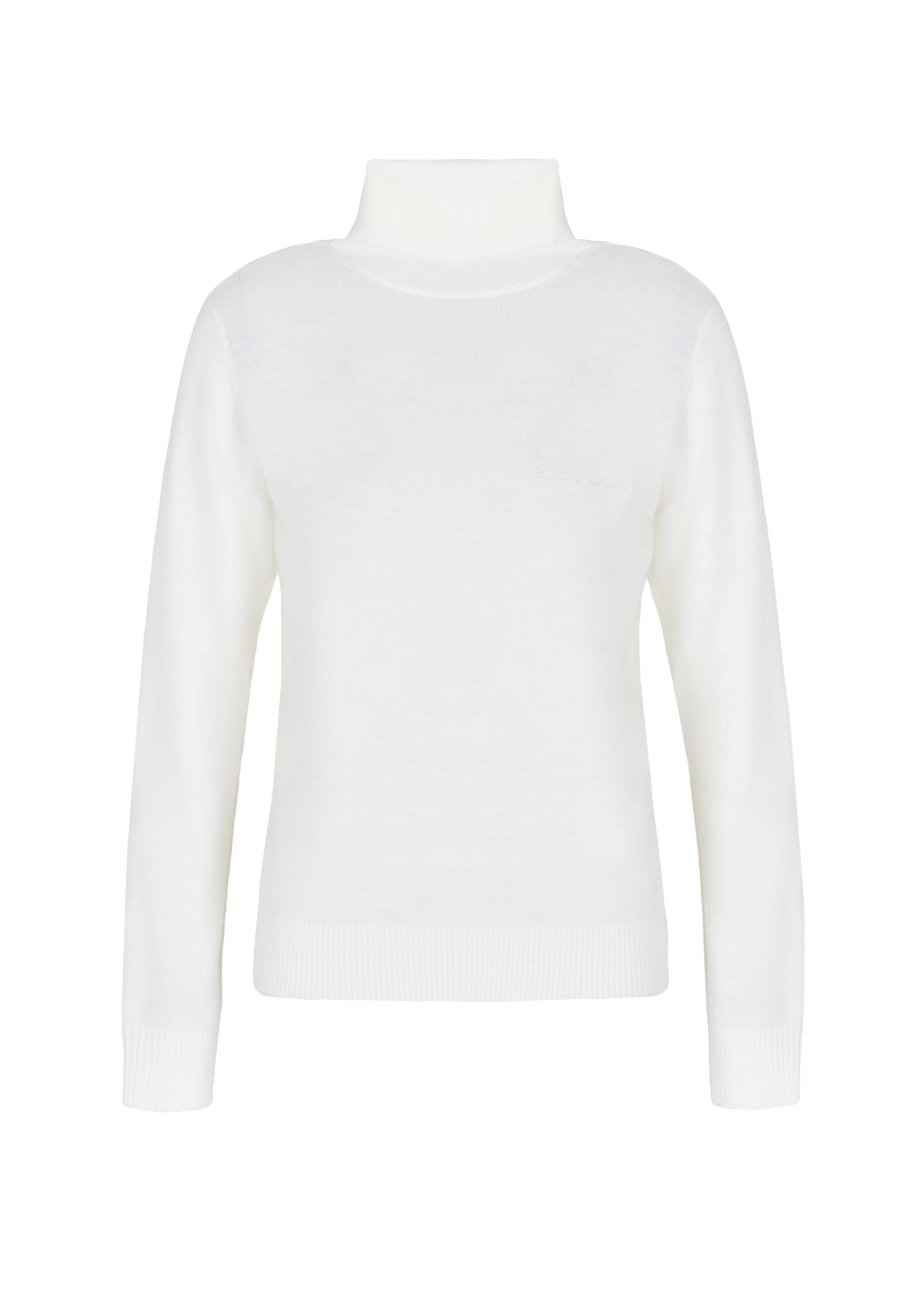 Armani Exchange Women's Turtle Neck, Ribbed Cuffs, Side Embroidered Logo Sweater, ISO, L