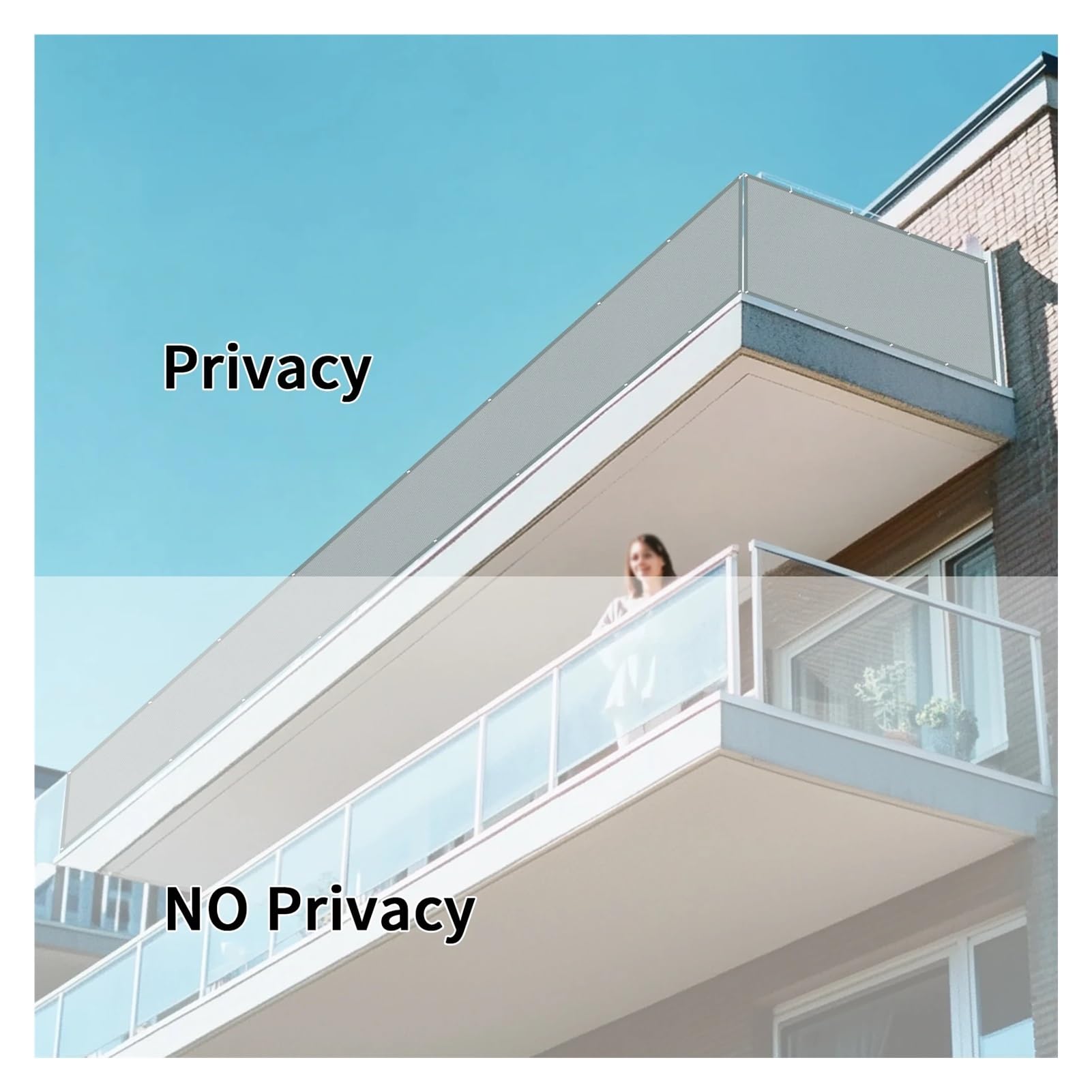Pantalla De Privacidad For Balcón, Cerca, Patio, Protector De Terraza, Vela, Jardín, Porche, Piscina, Decoración(Dark Grey,90x500CM)