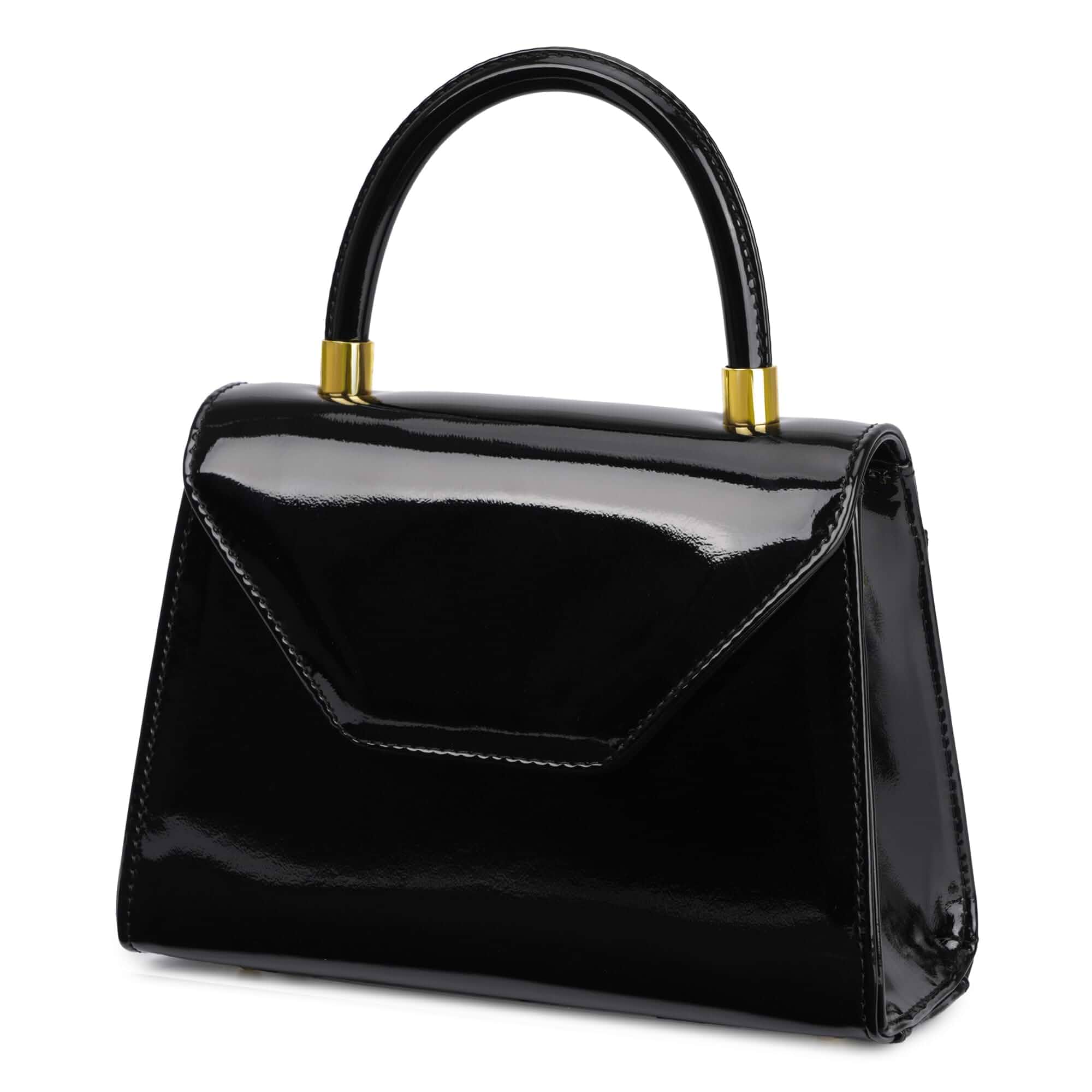 Women's Clutch Purse Top Handle Patent Leather Evening Bag Structured Vegan Leather Purse, Adjustable Shoulder Strap, For Prom Wedding Cocktail Dating Party