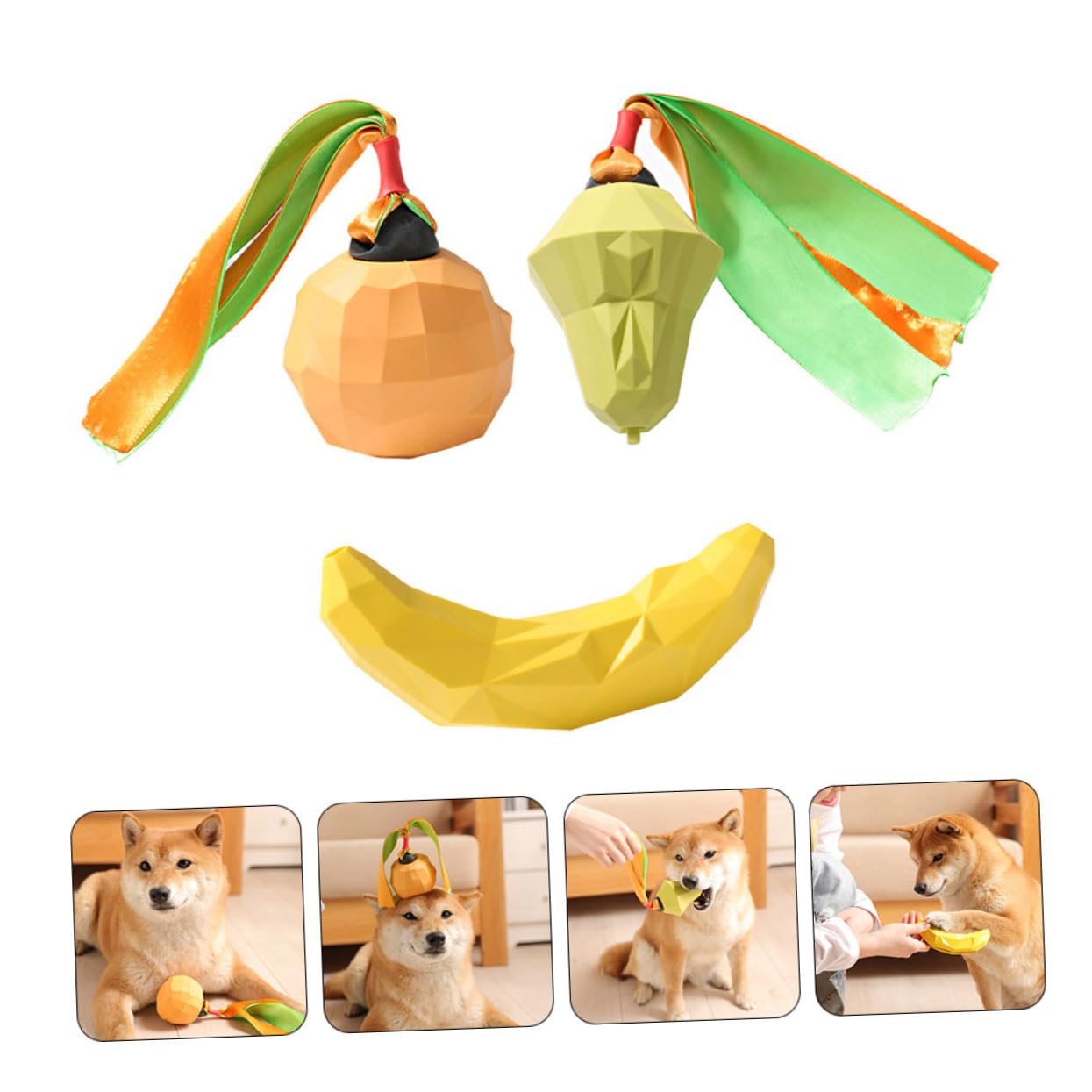 Kisangel 6stücke Teiliges Interaktives Kauspielzeug Für Hunde Aus Gummi Fruchtige Quietschspielzeuge Zur Zahnpflege Langsames Futterspielzeug Mit Molarfunktion Für Spielerische