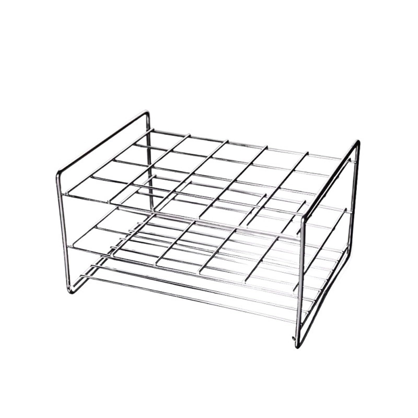 equipo de laboratorio Estante de acero inoxidable Soporte for tubos de ensayo de alambre de acero inoxidable for diámetro del orificio del tubo de ensayo. 26 mm ~ 31,5 mm 20 pocillos 1 unidad