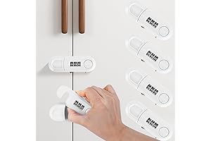 Childproof Cabinet Locks with Combination for Refrigerator or Knob - 4 Pack