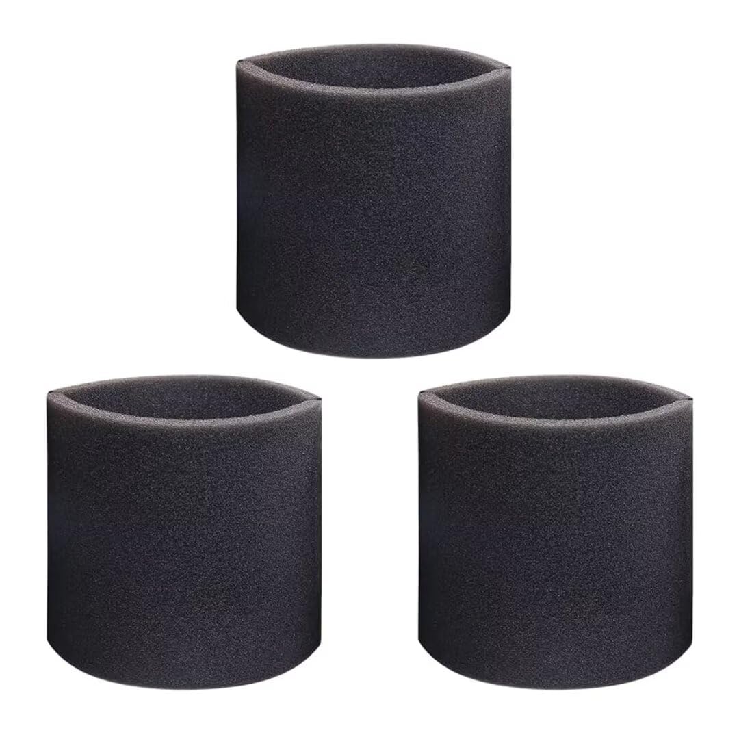90585, 9058500 3Pcs Foam Filters for Wet Dry Vacuum Cleaners, 2,3,3,4,5,6-10, 12 Gallon Vacmaster Shop Vac Vacuums