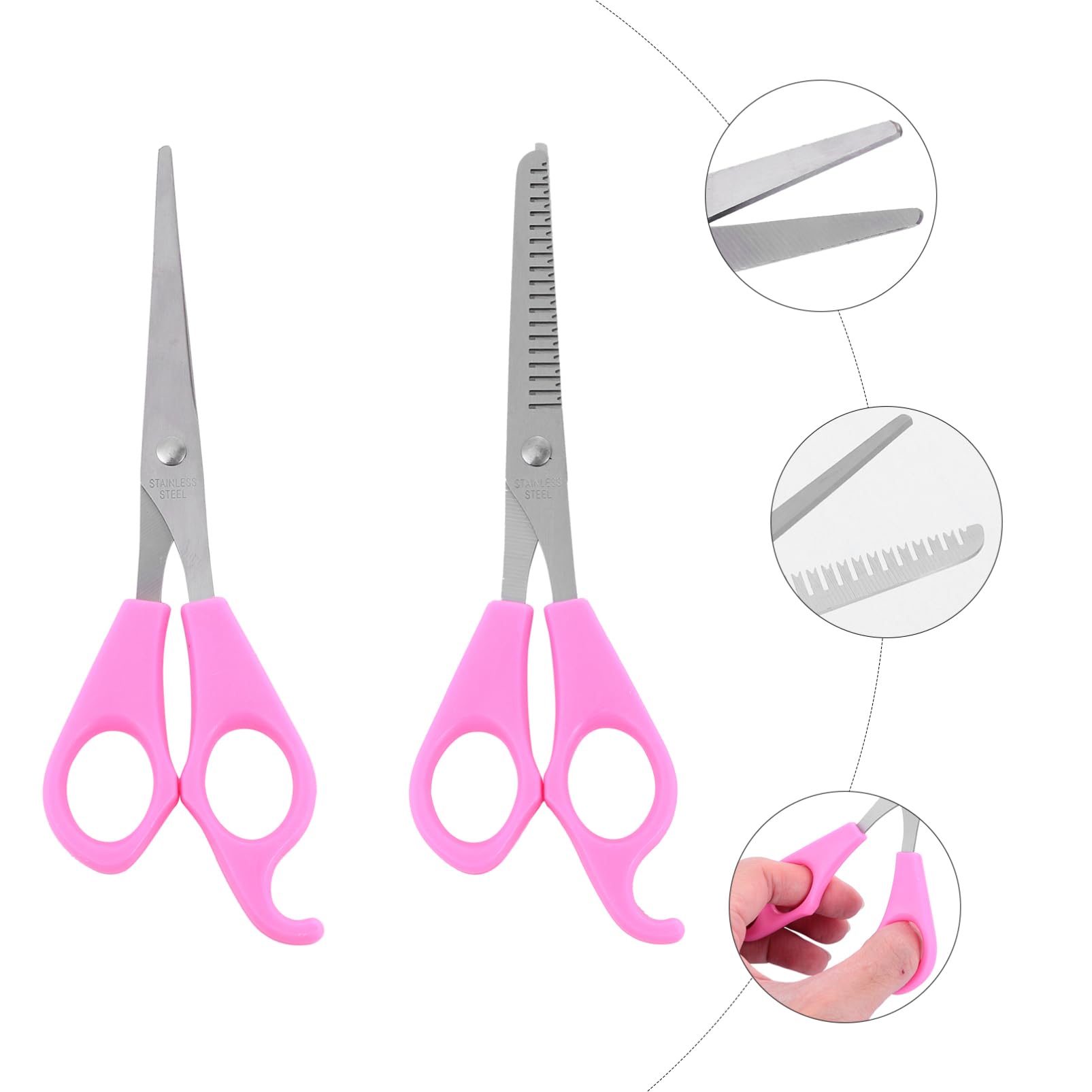 FOMIYES 2Pcs Professional Hair Cutting Scissors Thinning Straight Shears for Salon Use Hairdressing Tool for Beginners Barbers