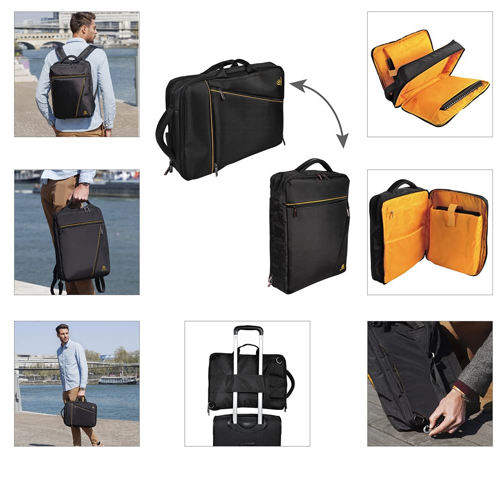Exacompta 17734E Exactive, Borsa Zaino Nera Per Laptop 15.6 Pollici e Tablet, Poliestere di alta qualtià, Tasche Funzionali Per Riporre Vari Oggetti