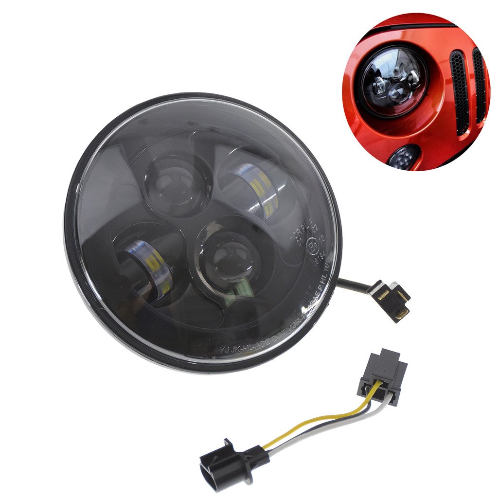 2 x 18 cm okrągłe reflektory LED żarówka H4 H13 zestaw reflektorów pasuje