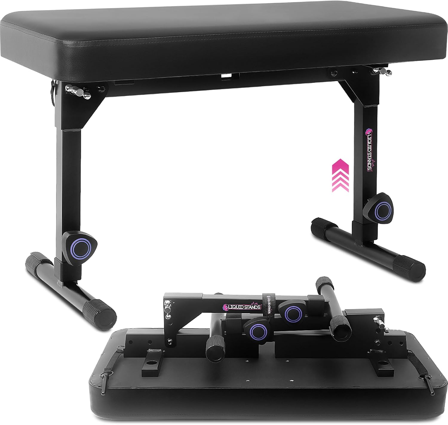 Liquid Stands foldable dual adjustable piano bench