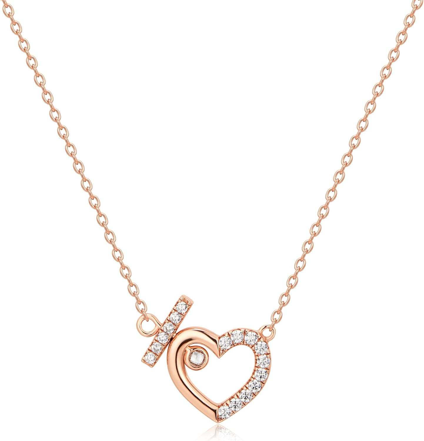 Heart Necklaces for Women,S925 Sterling Silver Necklace,Rose Gold Plated,Wedding Anniversary, Birthday Gifts for Wife, Her,Girlfriend,Mom,Mother,Charm Necklace,Jewelry