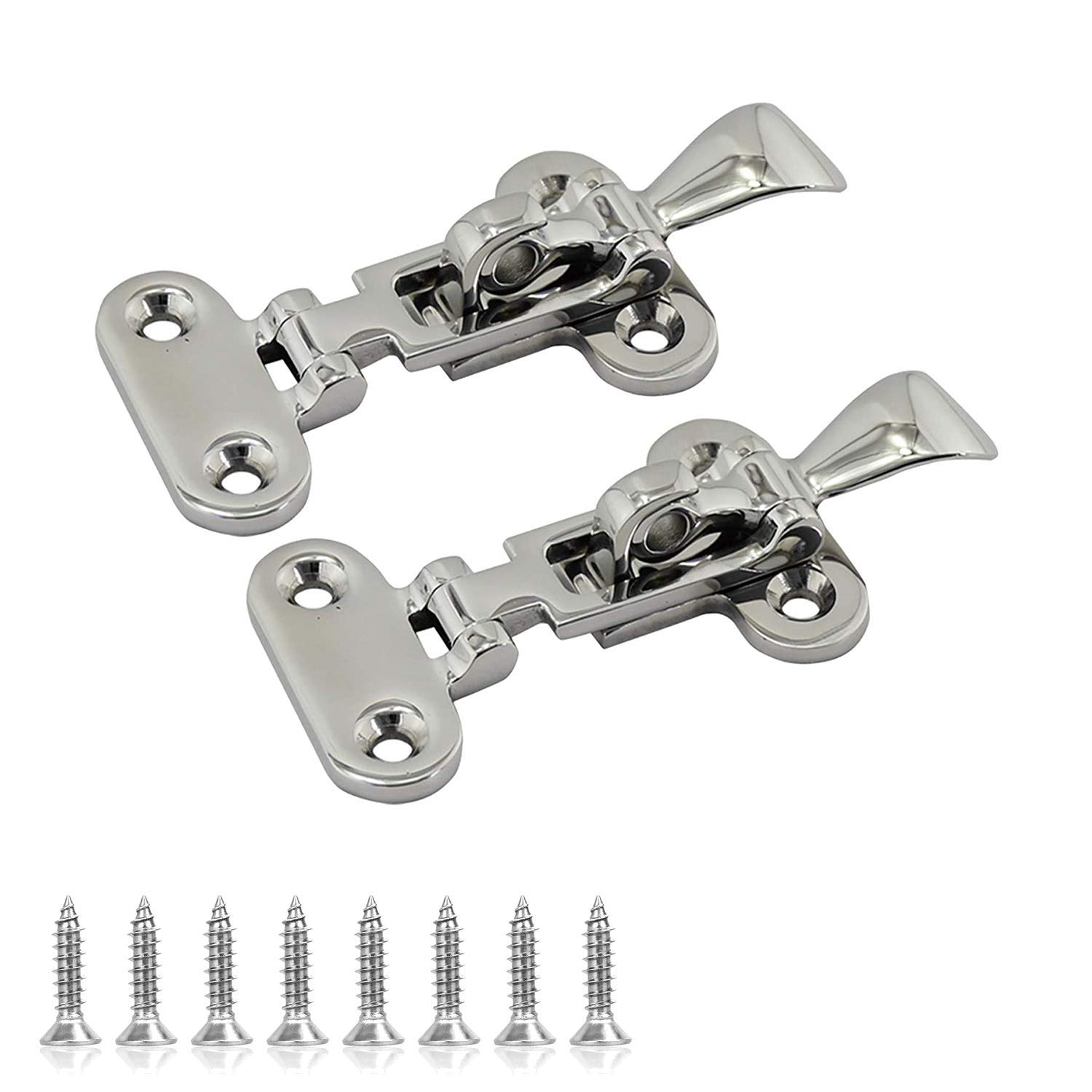 SHENGHUI 2 Pcs Marine Boat Deck Lock Hasp 316 Stainless Steel Lockable Hold Down Clamp Anti-Rattle Latch Fastener Boat Yacht Accessory