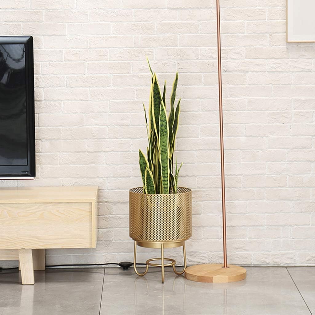 Iron Metal Flower Pot Stand Indoor Balcony Decoration Display Shelf Outdoor Garden Patio Plant Rack Bonsai Floor-Stand Home Decor-Gold(S)
