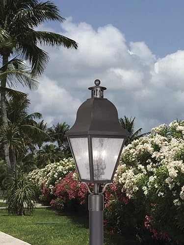 Miniatura 2 de Livex 2556-01 - Farol transitorio con tres luces post-top de Amwell Collection acabado, 10.50 pulgadas, latón antiguo