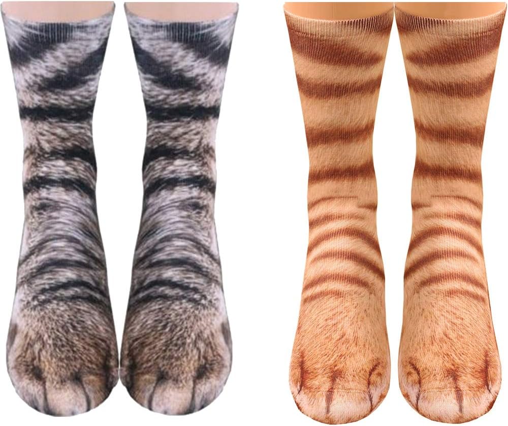 Funny Christmas Gifts Novelty 3D Animal Paw Socks Stocking Stuffers for Adult Women Men Teens Gag White Elephant Gifts