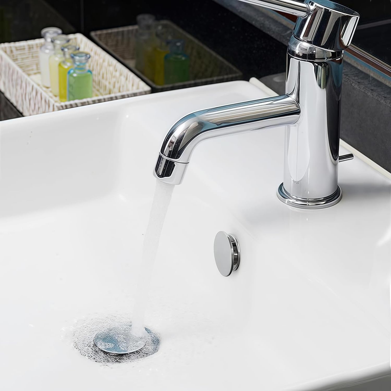 Juego de 4 cubiertas de desbordamiento para fregadero, anillo de desbordamiento redondo para lavabo y accesorios de bañera para fregadero de baño (plateado)