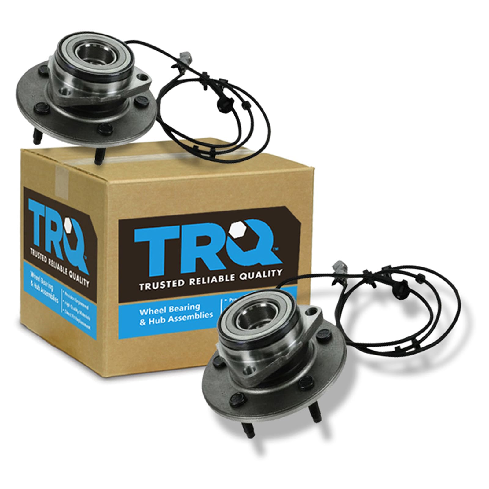 TRQ 2 Piece Front Wheel Bearing &amp; Hub Assembly Set