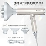 slopehill Professional Hair Dryer with Diffuser, Ionic Hair Dryer,Lightweight Compact Powerful & Fast Salon Blow Dryer with High Speed Brushless Motor, Travel Hairdryer, Women & Men (Ceramic, Stone)