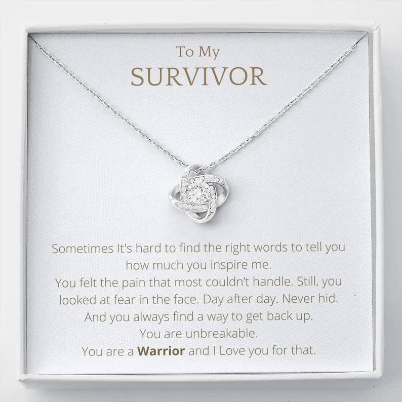 Meaningful Necklaces for Women, Encouragement Gifts for Women, Cancer Survivor Necklace, Strong Woman Jewelry, Cancer Patient Gift, Cancer Warrior,